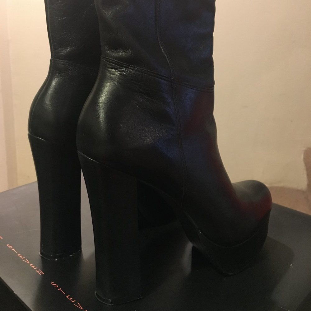 Steve Madden Steven Drakes Black Platform Boot 8.5 - Picture 5 of 9